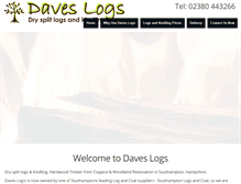 Tablet Screenshot of daves-logs.co.uk